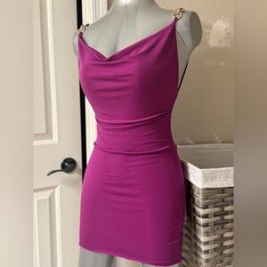 Elegant Magenta Sleeveless Dress